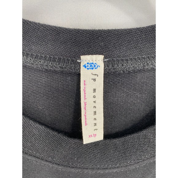 Free People NWT Sunny Set 2 Piece Sweatshirt Shorts Athleisure Set Black XS New - Picture 6 of 12